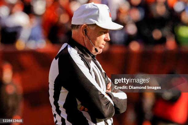 Referee Terry McAulay on the field in the third quarter of a game between the Tampa Bay Buccaneers and Cleveland Browns at FirstEnergy Stadium on...