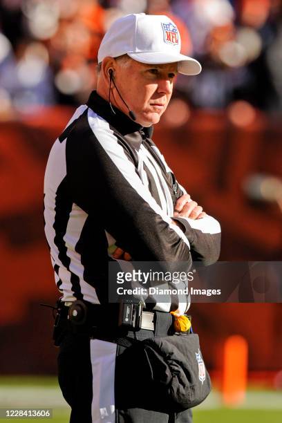 Referee Terry McAulay on the field in the third quarter of a game between the Tampa Bay Buccaneers and Cleveland Browns at FirstEnergy Stadium on...