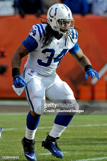 Running back Trent Richardson of the Indianapolis Colts in action in the second quarter of a game against the Cleveland Browns at FirstEnergy Stadium...