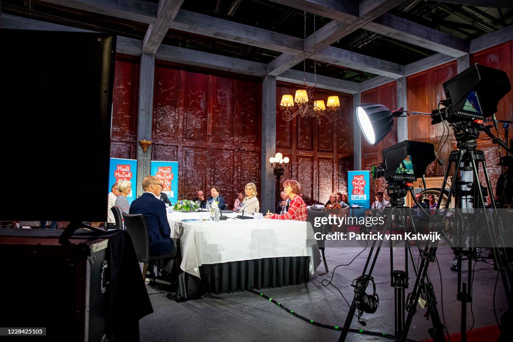 Queen Maxima Of The Netherlands Attends A Music Project In Katwijk