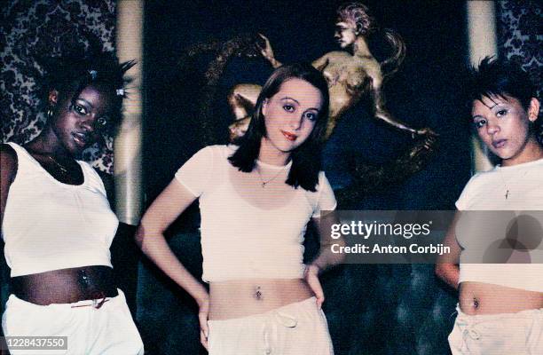 Members of music band Sugababes are photographed on July 28, 1999 in Brussels, Belgium.