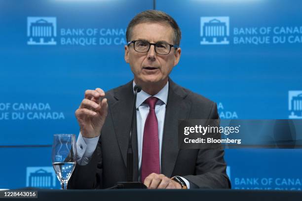 Tiff Macklem, governor of the Bank of Canada, speaks during a news conference in Ottawa, Ontario, Canada, on Thursday, Sept. 10, 2020. The Bank of...