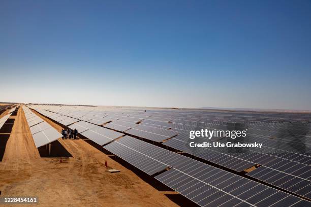 Panels of the Benban Solar Park on February 07, 2020 in Benban, Egypt.