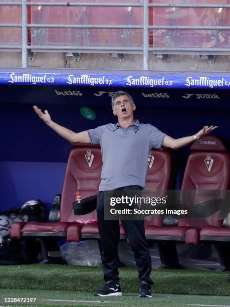 Coach Jose Luis Mendilibar of Eibar during the La Liga Santander match between Eibar v Celta de Vigo at the Estadio Municipal de Ipurua on September...