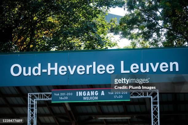 Ingang A ahead of the Jupiler Pro League match between OH Leuven and Standard Liege at the King Power at den dreef Stadion on September 12, 2020 in...