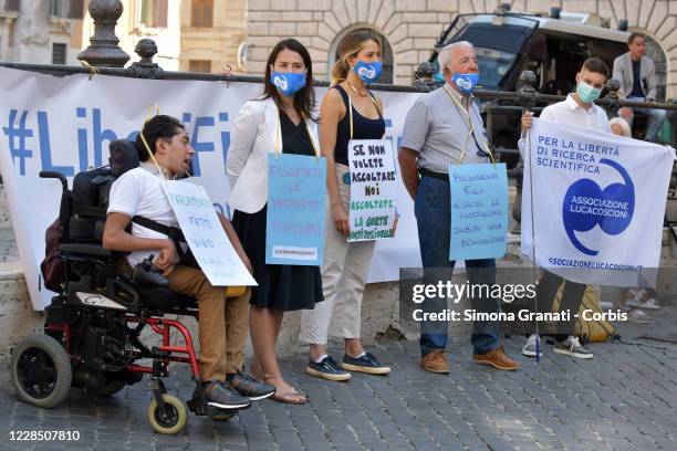 Luca Coscioni Association activists protest in front of Parliament to demand legal euthanasia, on September 14, 2020 in Rome, Italy. 7 years have...