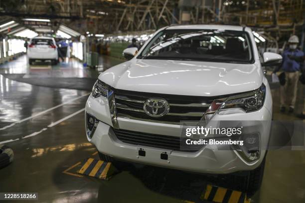 Toyota Fortuner sports-utility vehicle sits at the Toyota Kirloskar Motor Ltd. Plant in Bidadi, Karnataka, India, on Wednesday, Sept. 9, 2020. Toyota...