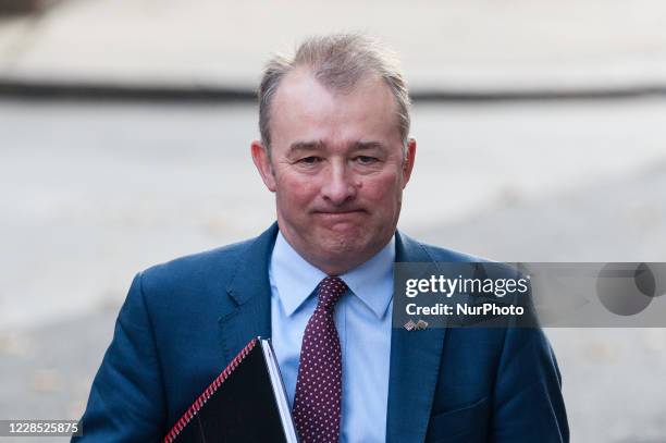 Secretary of State for Wales Simon Hart arrives in Downing Street in central London to attend Cabinet meeting temporarily held at the Foreign Office...