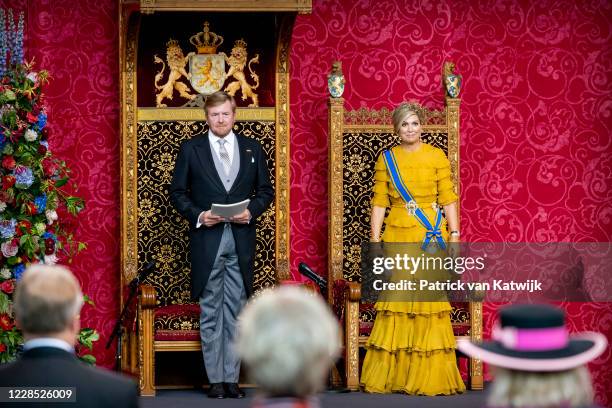 King Willem-Alexander of The Netherlands and Queen Maxima of The Netherlands attend the opening of the parliamentary year Prinsjesdag in the Grote...