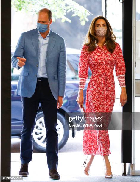 Prince William, Duke of Cambridge and Catherine, Duchess of Cambridge arrive at the London Bridge Jobcentre on September 15, 2020 in London, England.