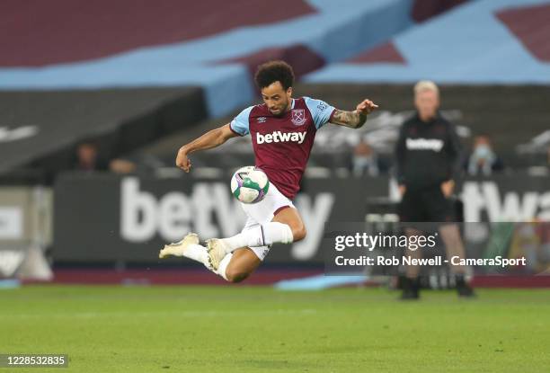 West Ham United's Felipe Anderson during the Carabao Cup Second Round Northern Section match between West Ham United and Charlton Athletic at London...