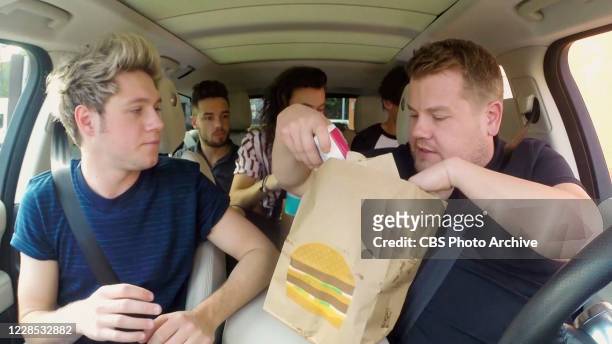 One Direction on THE LATE LATE SHOW WITH JAMES CORDEN, scheduled to air Wednesday, September 9, 2020 on the CBS Television Network. Image is a screen...