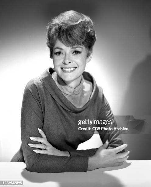 Portrait of actress, June Lockhart, who plays Maureen Robinson on the TV show, LOST IN SPACE. Image dated June 16, 1965.