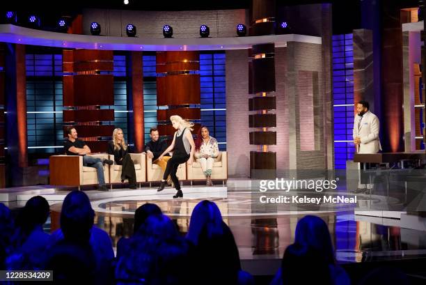 Actor, comedian and host of ABC's "Card Sharks," Joel McHale, actor Oliver Hudson, comedian Nikki Glaser and actress Vivica A. Fox make up the...