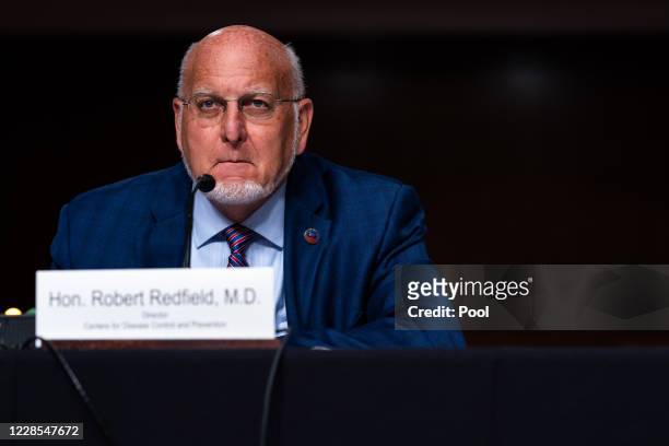 Director for Centers for Disease Control and Prevention Robert R. Redfield speaks during a hearing of the Senate Appropriations subcommittee...