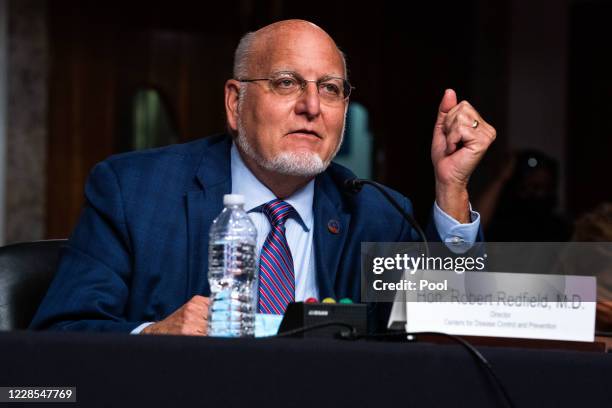 Director for Centers for Disease Control and Prevention Robert R. Redfield speaks during a hearing of the Senate Appropriations subcommittee...