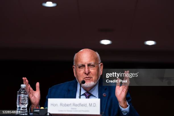 Director for Centers for Disease Control and Prevention Robert R. Redfield speaks during a hearing of the Senate Appropriations subcommittee...