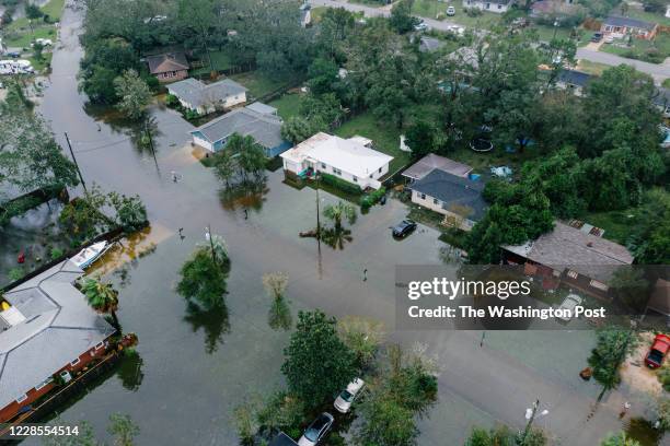 Downed trees and flooding in West Pensacola near the Bayou Grove and Mulworth neighborhoods. The area received a lot of damage after Hurricane Sally...