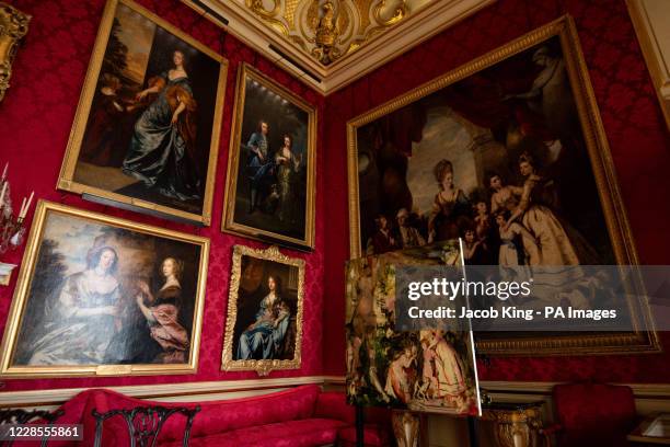 'The Children of the Fourth Duke' on display during the photo call for the Cecily Brown exhibition at Blenheim Palace, Oxfordshire, a series of 24...