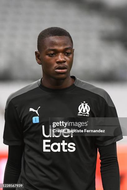 Simon NGAPANDOUETNBU of Marseille before the French Ligue 1 soccer match between Marseille and Saint Etienne at Stade Velodrome on September 17, 2020...