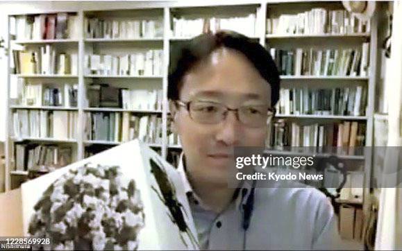 Screenshot image shows Japanese scientist Takeshi Nishimura, an associate professor at Kyoto University, as he appears on the Ig Nobel Prize Ceremony...