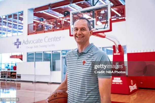 Vice president of basketball operations of the Chicago Bulls, Arturas Karnisovas, poses for a photo on August 19, 2020 in Chicago, Illinois. NOTE TO...