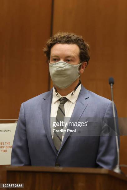 Actor Danny Masterson is arraigned on rape charges at Clara Shortridge Foltz Criminal Justice Center on September 18, 2020 in Los Angeles,...