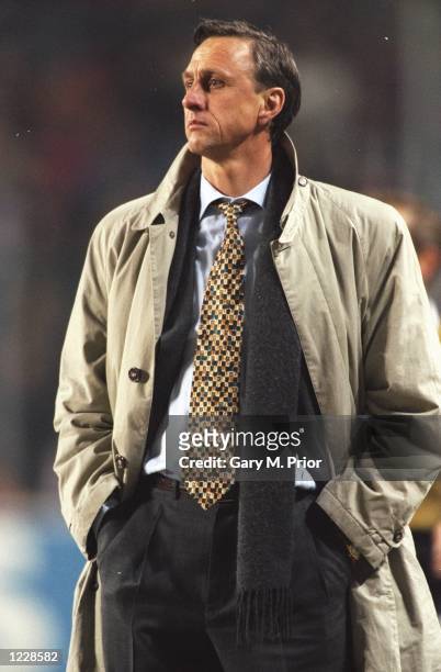 Portrait of Barcelona Coach Johan Cruyff before the UEFA Cup match against PSV Eindhoven at the Philips Stadion in Eindhoven, Holland. \ Mandatory...