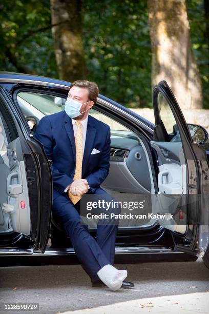 Prince Sebastien of Luxembourg at the baptism ceremony of Prince Charles at the L'abbaye St Maurice on September 19, 2020 in Clervaux, Luxembourg.