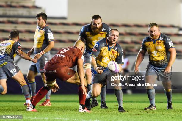 Ken Owens of Scarlets during the Quarter-Final Challenge Cup match between Toulon and Scarlets at Felix Mayol Stadium on September 19, 2020 in...