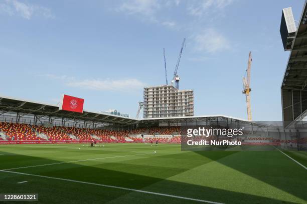 General view of the inside of the stadium during the Sky Bet Championship match between Brentford and Huddersfield Town at Griffin Park, London, UK,...