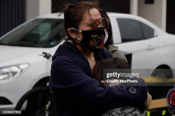 Relatives of the girls and boys who died at the Rébsamen School in Mexico City after a building collapsed during the earthquake of September 19 cry...