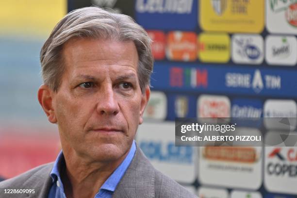 Of US company Krause Group, the new owner of the Parma Calcio football club, Kyle J. Krause looks on prior to the Italian Serie A football match...