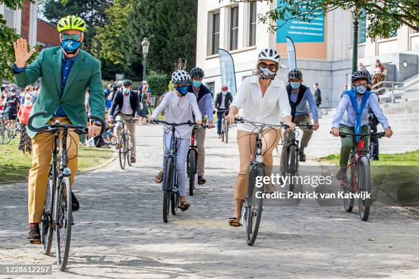 King Philippe of Belgium, Queen Mathilde of Belgium, Prince Gabriel of Belgium, Prince Emmanuel of Belgium and Princess Eleonore of Belgium together...