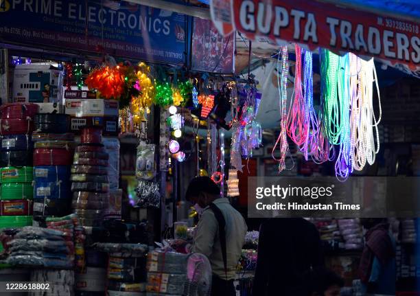 Store at Bhagirath Palace Electronics Market, in Chandni Chowk, on September 20, 2020 in New Delhi, India.
