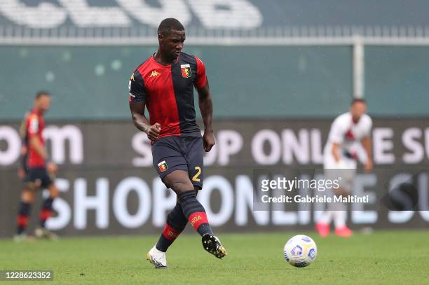 Cristian Zapata of Genoa CFC in action during the Serie A match between Genoa CFC and FC Crotone at Stadio Luigi Ferraris on September 20, 2020 in...