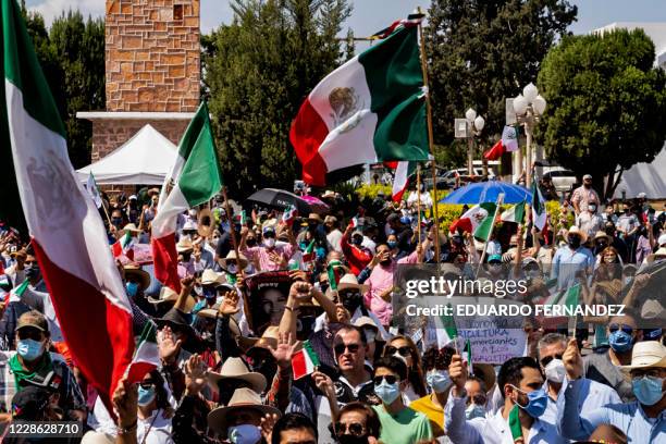 Farmers demonstrate for the national defense of water and against the death of Jessica Silva, a demonstrator who was killed in clashes with the...