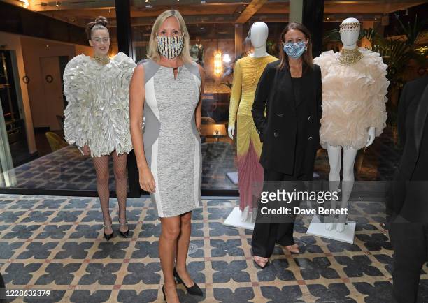 Caroline Dinenage, Minister for Digital and Culture, and CEO of the British Fashion Council Caroline Rush attend the OSMAN presentation during London...