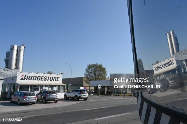 Picture taken on September 21, 2020 shows a view of the Bridgestone factory in Bethune, north of France, following the announcement of the site's...