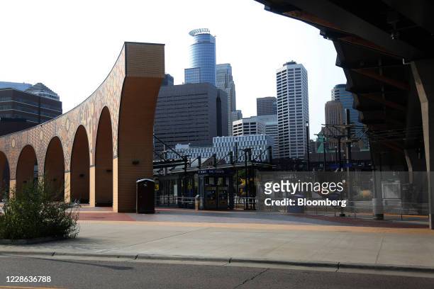 Buildings stand in Minneapolis, Minnesota, U.S., on Saturday, Sept. 19, 2020. In 2020, the pandemic and its resulting recession cost Minneapolis...