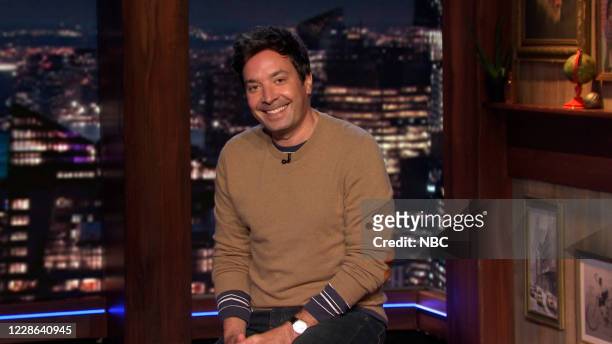 Episode 1318A -- Pictured in this screengrab: Host Jimmy Fallon during the monologue on September 16, 2020 --