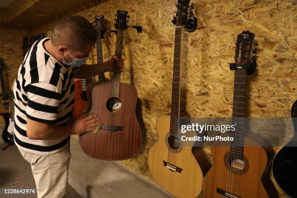 Selling Instruments 29 Is The First Shop Selling Musical Instruments In The Gaza Strip ...