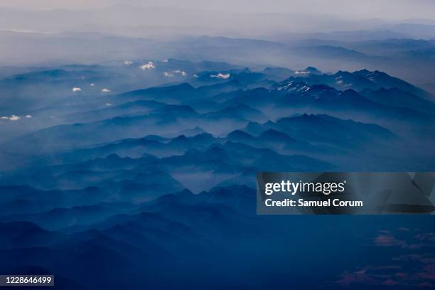 Smoke and haze blankets the Rocky Mountains on September 21, 2020 in western Montana. Smoke from the many wildfires raging in the western United...