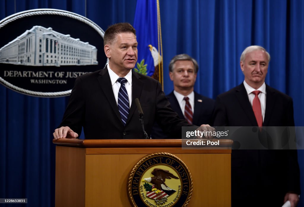 Deputy Attorney General Jeffrey Rosen And Federal Law Enforcement Agencies Hold News Conference At Justice Department