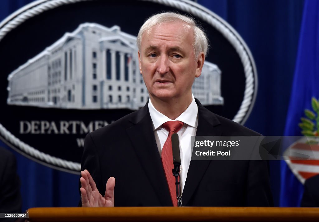 Deputy Attorney General Jeffrey Rosen And Federal Law Enforcement Agencies Hold News Conference At Justice Department