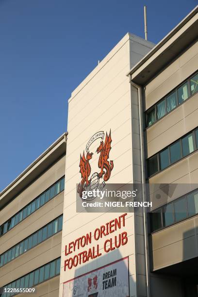 General view outside the stadium is pictured at the postponement of the English League Cup third round football match between Leyton Orient and...