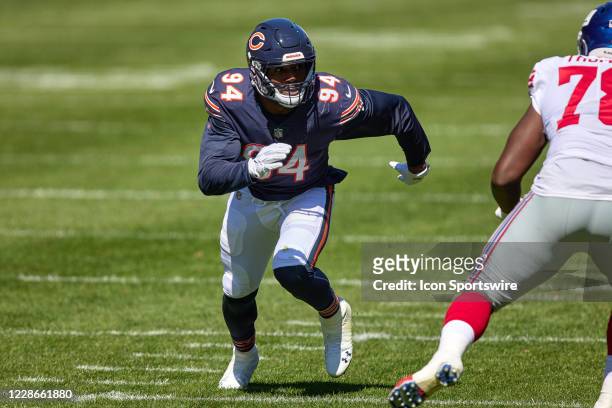 Chicago Bears linebacker Robert Quinn in action during a game between the Chicago Bears and the New York Giants on September 20, 2020 at Soldier...