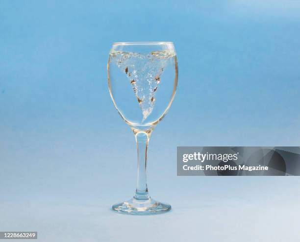 Water swirling inside a wine glass, taken on July 25, 2019.