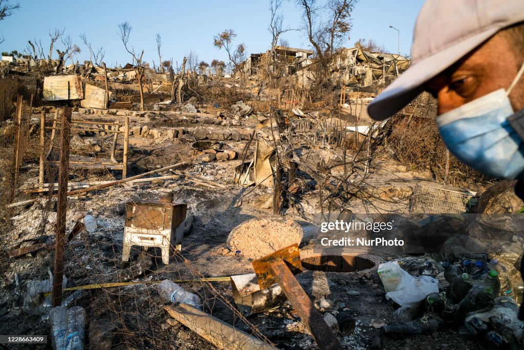 Refugees In The New Refugee Camp In Lesbos Island