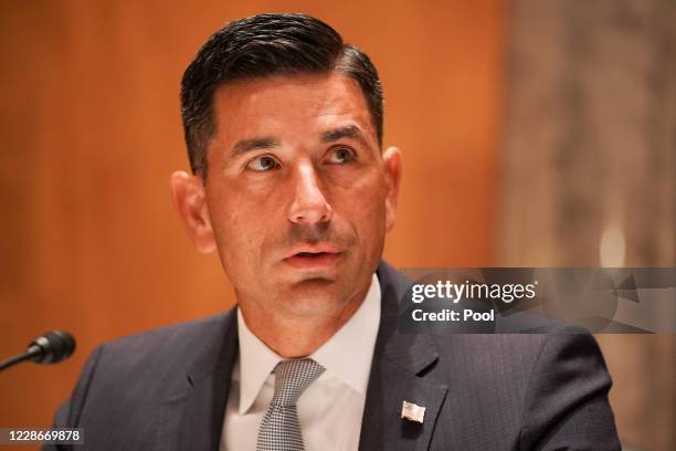 Department of Homeland Security acting Secretary makes an opening statement during his confirmation hearing before the Senate Homeland Security and...